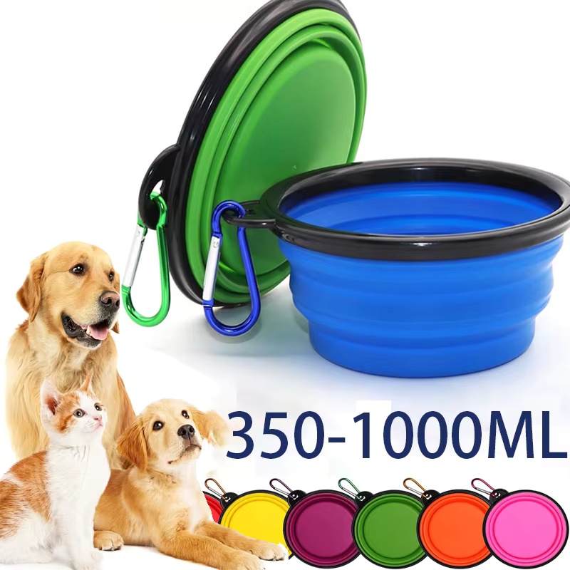 Portion Control Container - Faltbare tragbare Silikon-Hundenapf 2-in-1 Futterspender für