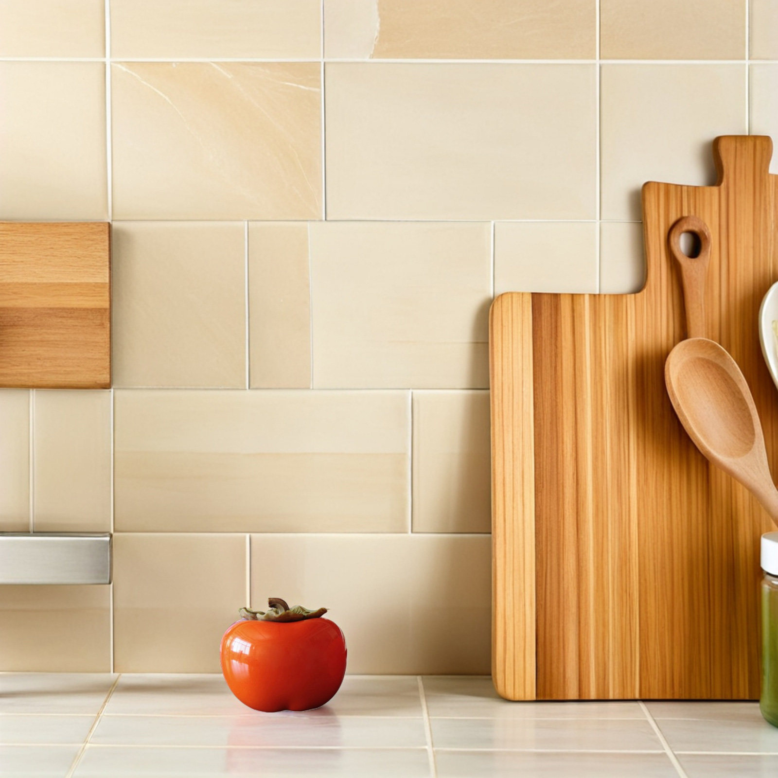 Food Storage Jars Airtight - 2 Stück Keramik-Vorratsdosen im Orange-Persimmon-Stil, Premium