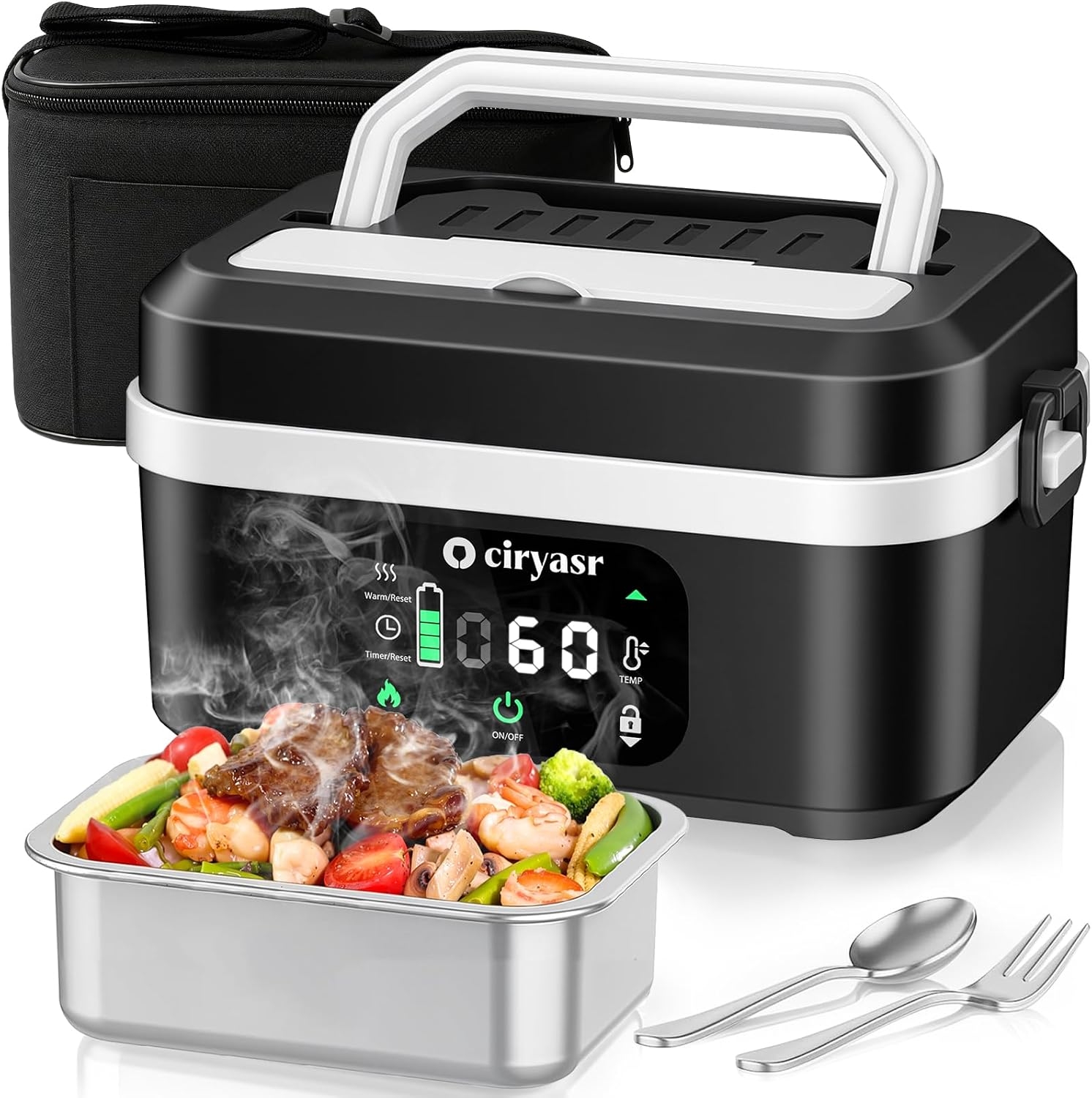 Food Storage For Camping - Leistungsstarke elektrische Lunchbox, 1,35 l, 20000