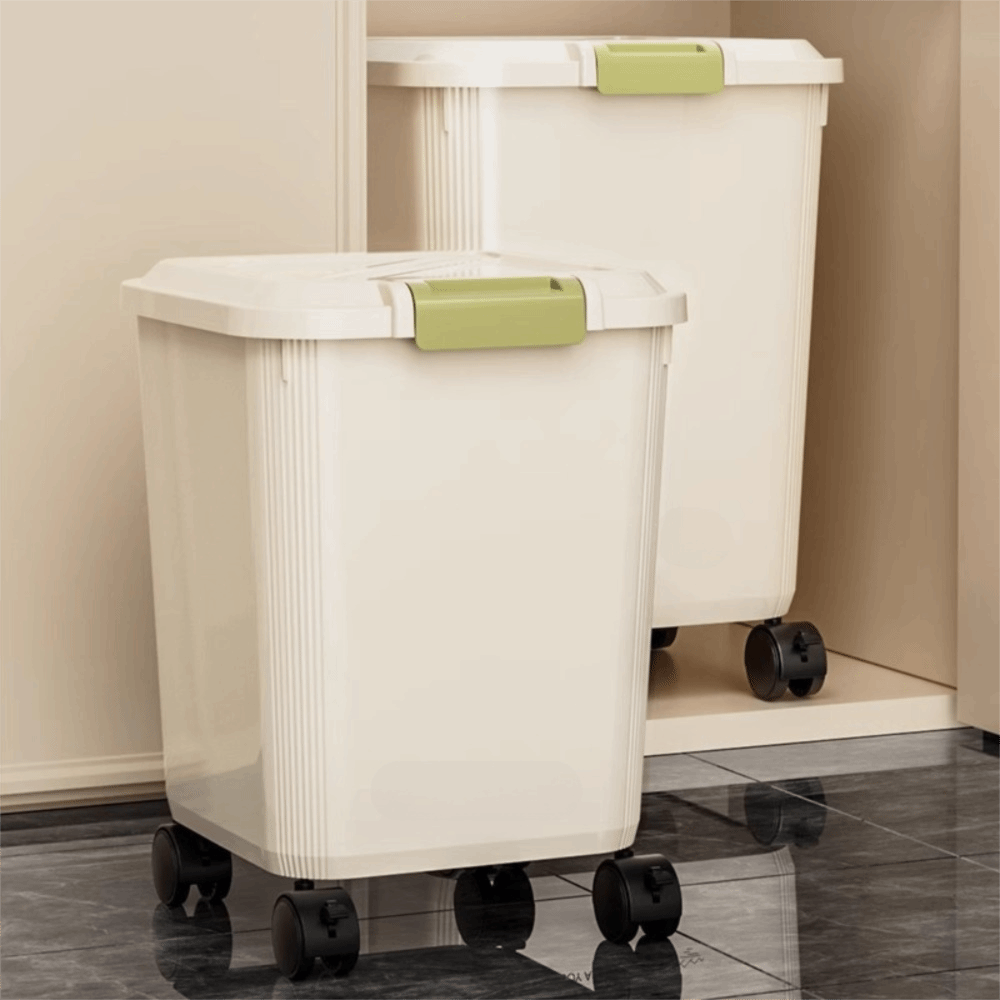 Food Storage With Wheels - Insektensicherer Reisaufbewahrungsbehälter Feuchtigkeitsbeständig mit Rädern Tierfutterbehälter