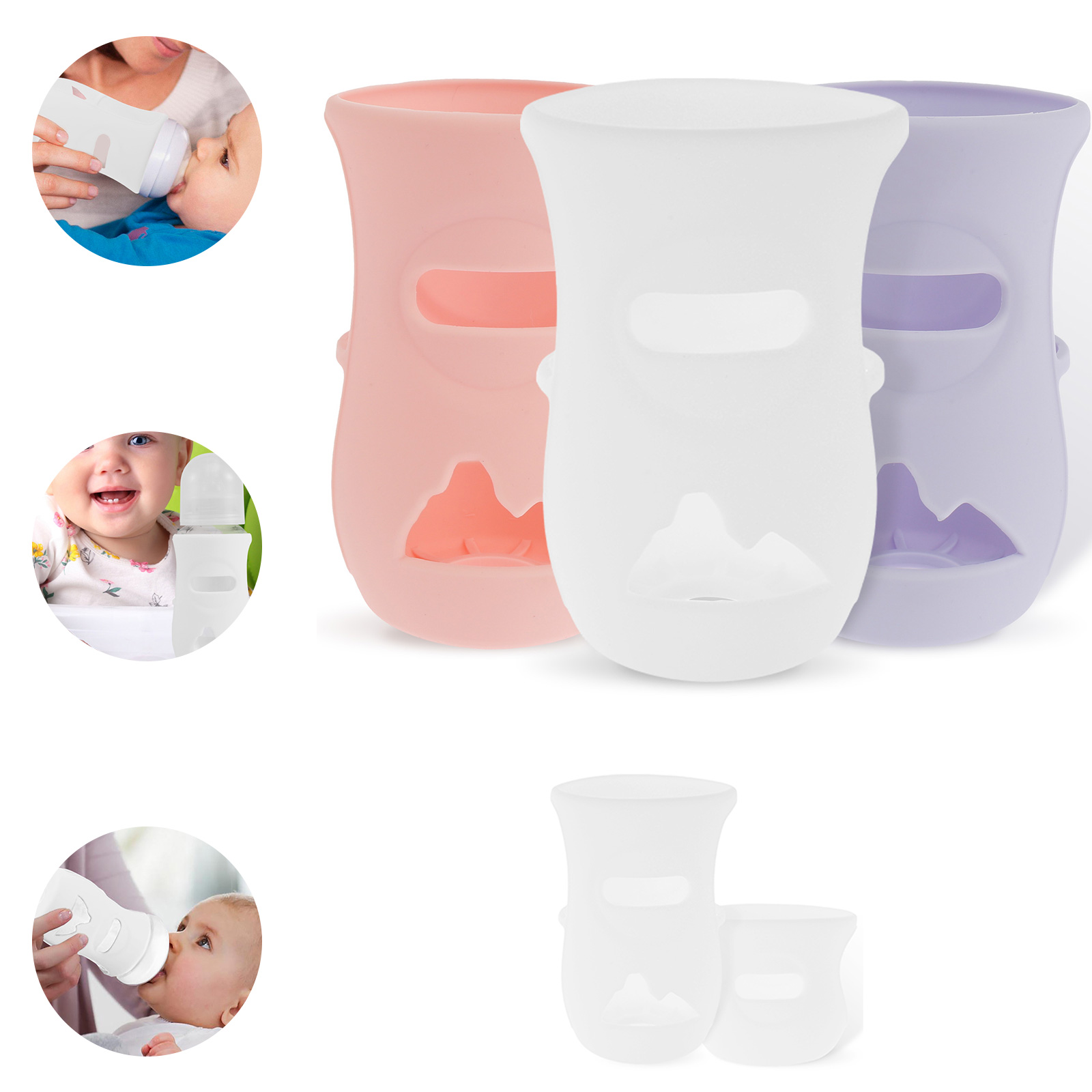 Food Storage 1 Year - Silikonhüllen, Silikon-Babyflaschenhülle, isolierte Glasflasche, kompatibel mit