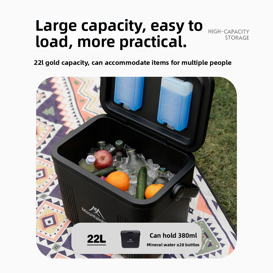 Food Storage For Camping - Mountainhiker 22L Black Knight Tragbarer Kühlschrank