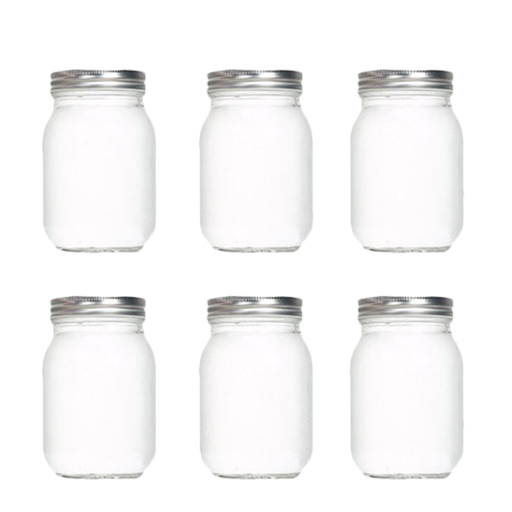 Food Storage Jars Airtight - 6 Stück Transparente Runde Glasbehälter mit