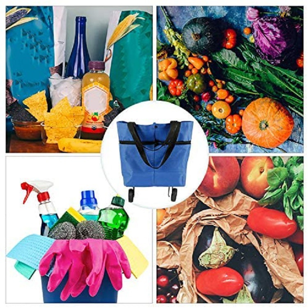 Food Storage Bags Reusable - Faltbare Einkaufswagen-Tasche, wiederverwendbare Einkaufstüten, Lebensmittel-Organizer, ideale