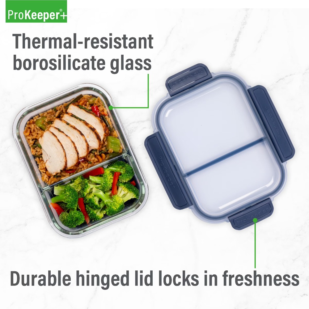 Food Storage Non Toxic - Premium Borosilikatglas Meal-Prep-Behälter für Mittagessen und