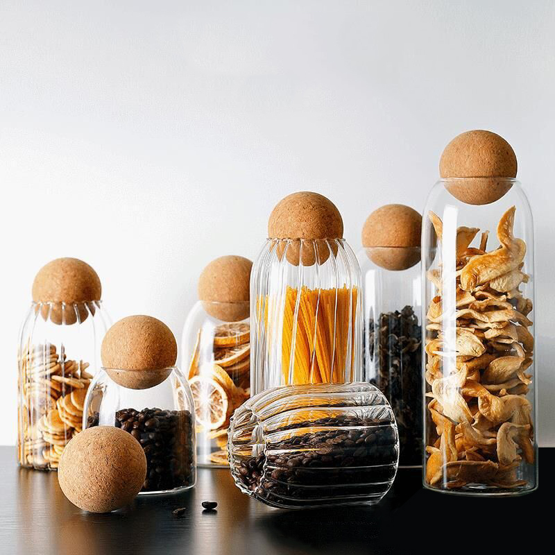 Food Storage Lidl - Aufbewahrungsglasbehälter mit Holzdeckel, Küchen-Einmachgläser mit Deckel,