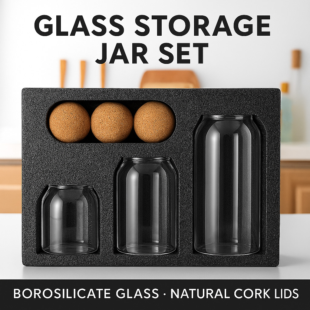 Food Storage Lidl - Hochwertiges Glasgefäß-Set aus Borosilikatglas mit natürlichem