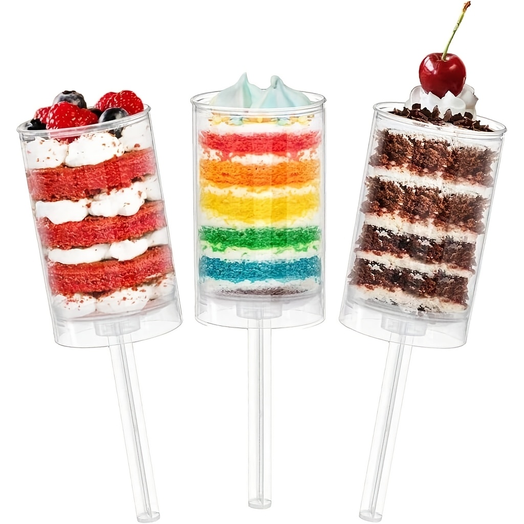Portion Control Container - Kuchen-Push-Pop-Behälter mit Deckeln, Wiederverwendbare Kuchen-Push-Pops, Mehrzweck-Push-Pop-Kuchenbehälter,
