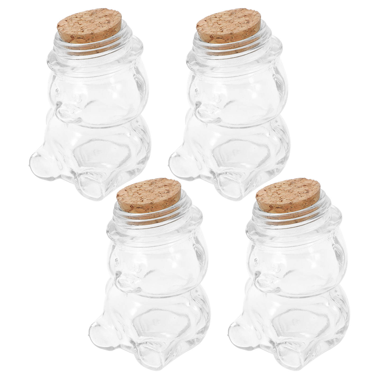 Food Storage Jars Airtight - 4-teiliges Glas-Bonbonglas-Set, transparenter, luftdichter Lebensmittelbehälter für