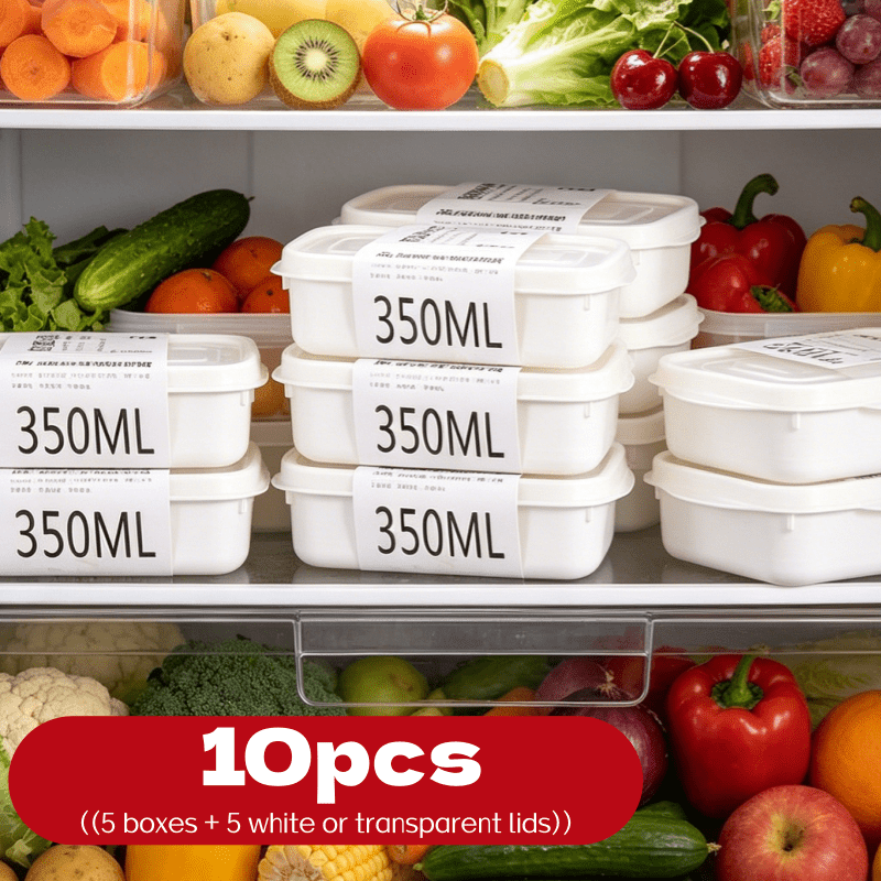 Food Storage On Table - 10-teiliges Wiederverwendbares Stapelbares Lebensmittel-Aufbewahrungsboxen-Set 5 Behälter
