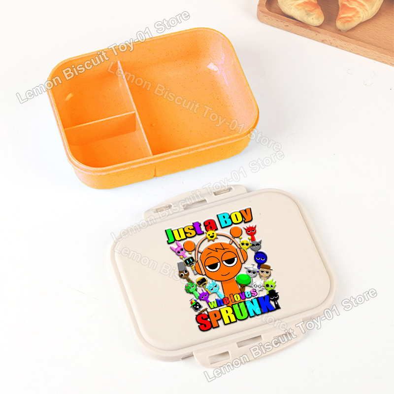 Food Storage With Compartments - Sprunkis Serie Tragbare Bento-Boxen Weizenstroh-Lunchbox mit