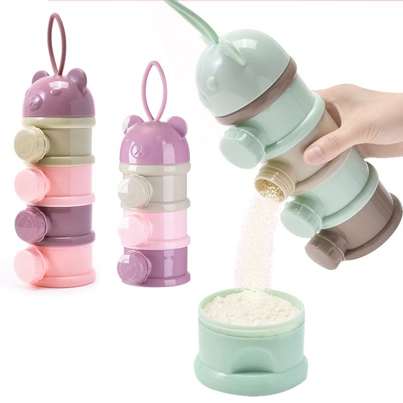 Food Storage 1 Year - 3/4-lagige tragbare Baby-Nahrungsaufbewahrungsbox mit mehreren Öffnungen,