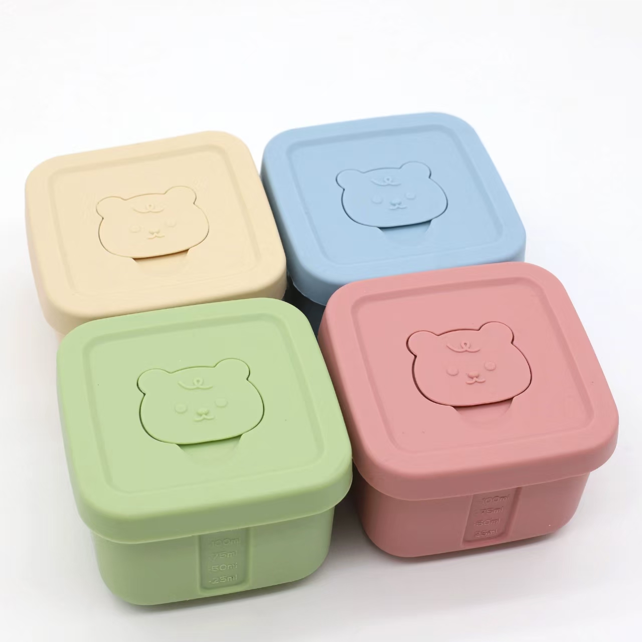 Food Storage Lunch Box - Silikon-Nahrungsergänzungsbox, gefrorene Frischhaltebox mit Deckel, quadratische