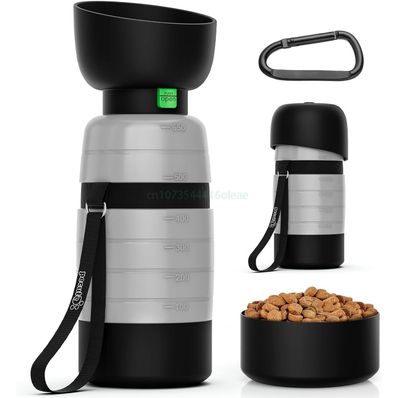 Portion Control Container - 650 ml Hundewasserflasche mit 150 ml