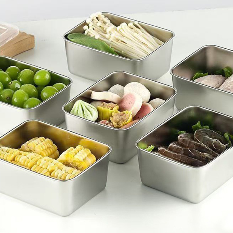 Food Storage For Camping - 6-teiliges Edelstahl-Lebensmittelbehälter-Set mit Deckeln, auslaufsichere Lebensmittelbox,