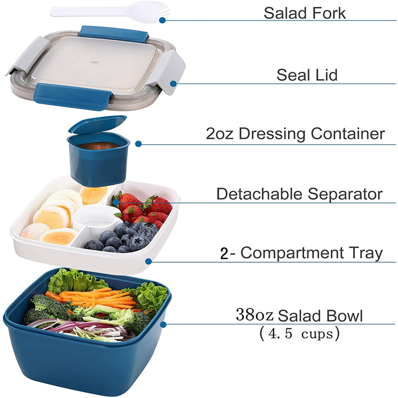 Tragbarer Salat-Lunchbehälter, – Food Storage With Compartments Bewertung und Preis