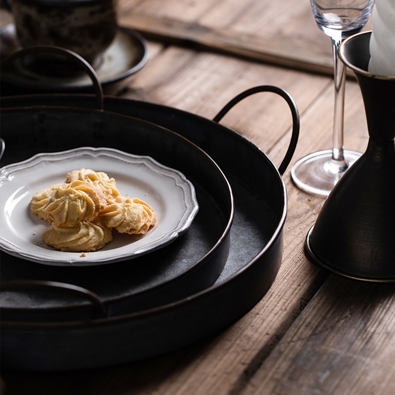 Europäische Retro Runde Eisen  – Food Storage Restaurant Bewertung und Preis