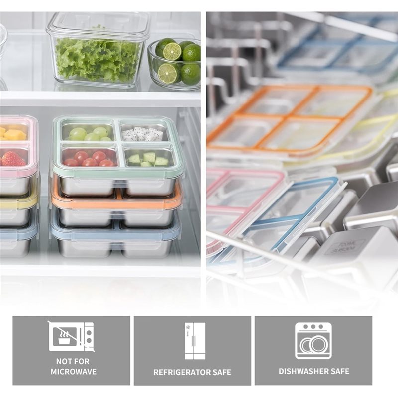 GIGI 4er-Pack Edelstahl-Snackb – Food Storage With Compartments Bewertung und Preis
