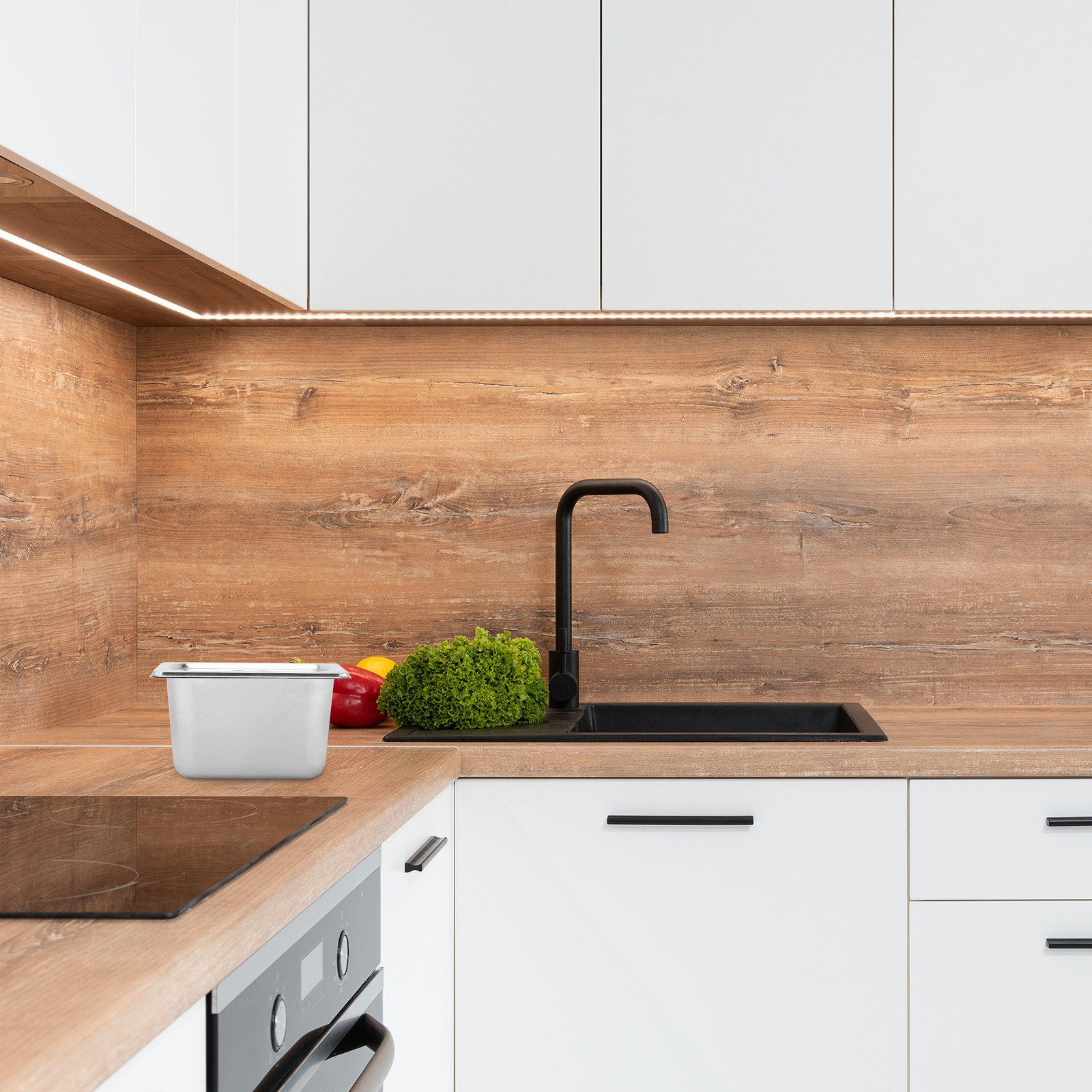 1 Set Edelstahl-Gemüsebehälter – Food Storage Restaurant Bewertung und Preis