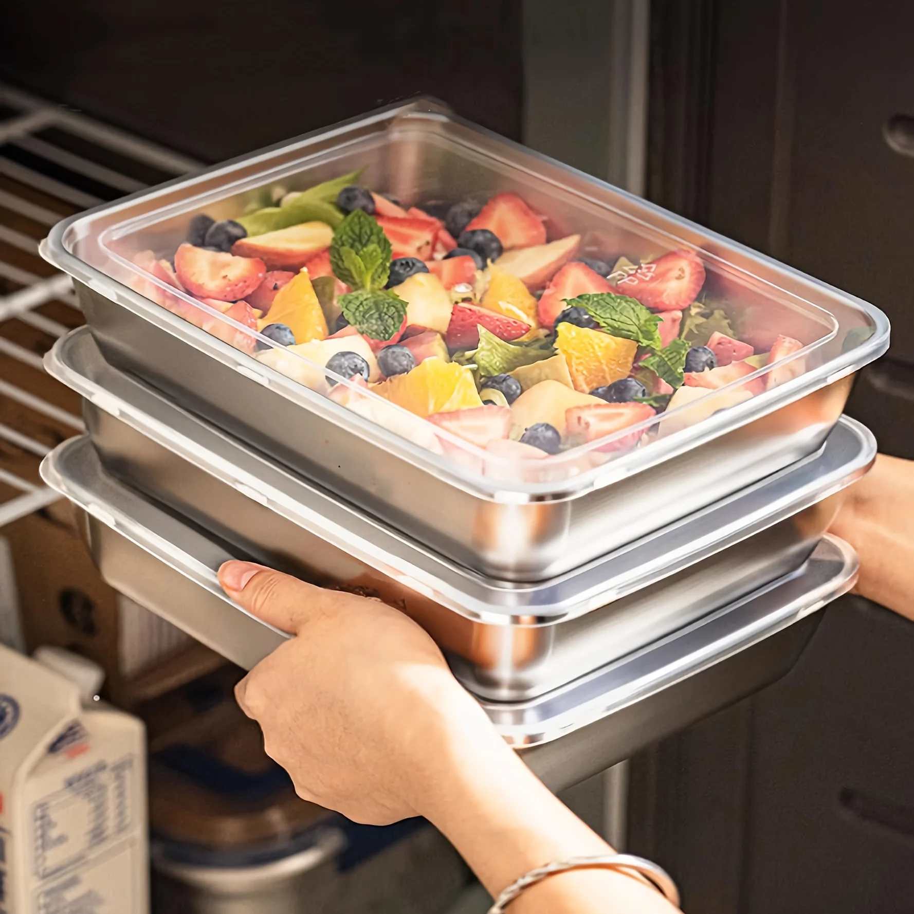 3-teiliges Edelstahl-Lebensmit – Food Storage Lunch Box Bewertung und Preis