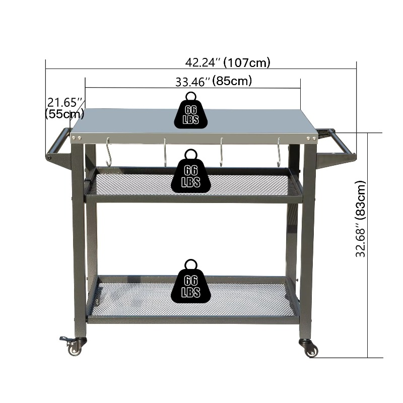 Abnehmbarer Outdoor-Küchen-BBQ – Food Storage With Wheels Bewertung und Preis