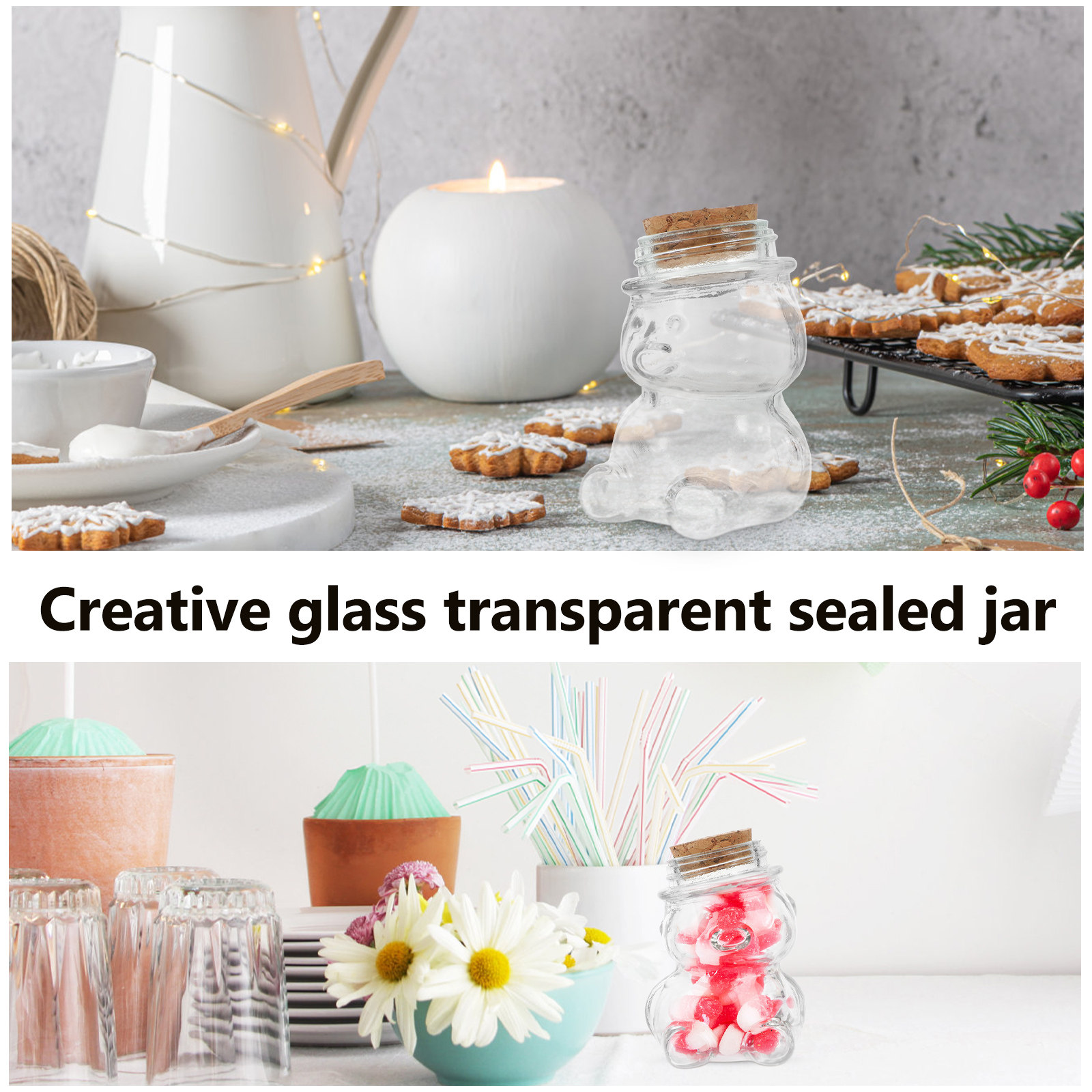 4-teiliges Glas-Bonbonglas-Set – Food Storage Jars Airtight Bewertung und Preis